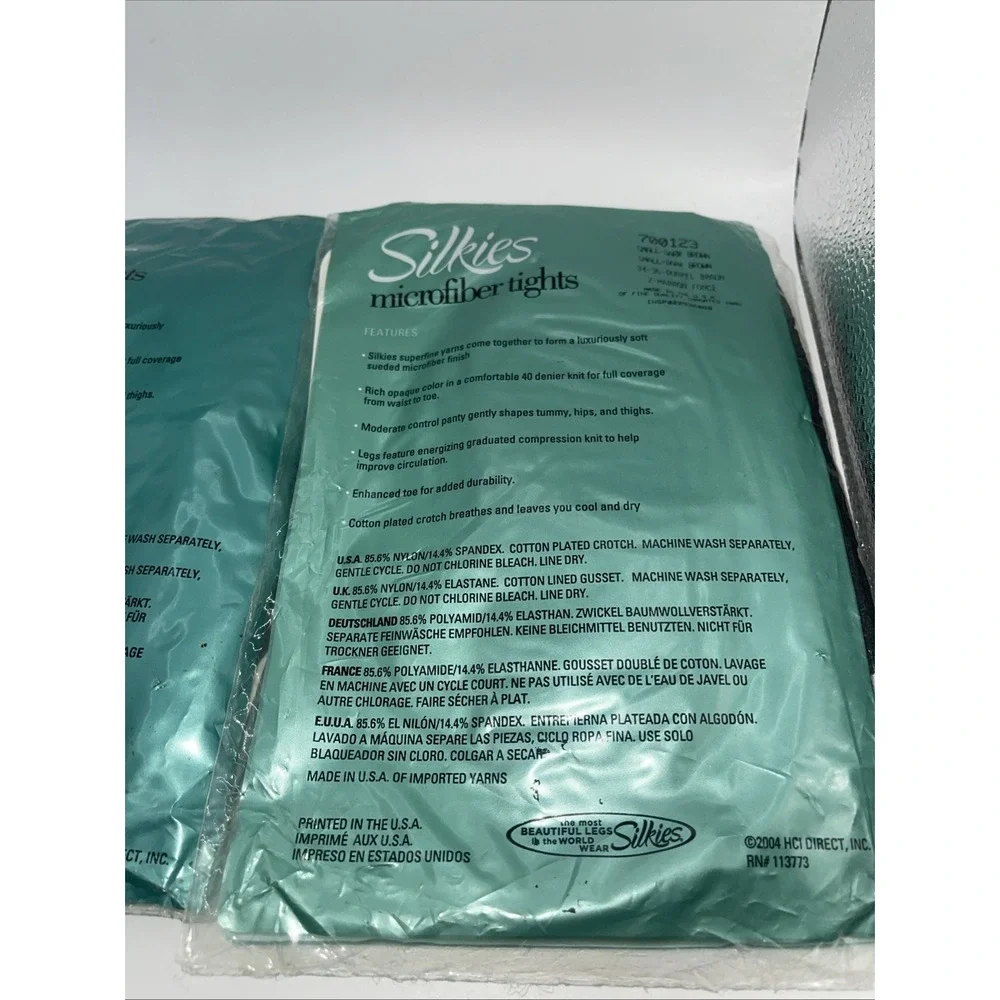 Silkies Microfiber Tights-LOT OF 2 ~‎ Small  Control Top Super Soft Opaque Legs